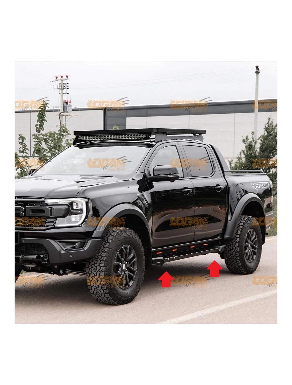 FQY Fixed Running Board Fits for Ford Ranger T9 2022 2023 2024  Side Steps Nerf Bars Pedals Black : Automotive